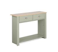 Brigros WeHome - Tavolo Consolle, Tavolo Da Divano Con 2 Scomparti, Consolle Ingresso In Legno Mdf Con Top Naturale, Tavolino Salotto Moderno 100x30x70 Cm, Per Ingresso Soggiorno Salotto (Salvia)