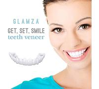 Brigtviee 2 Pezzi Faccette Dentali de Sorriso, Denti Finti Professionali, Dentiera Faccette Istantanee, Protesi a Sorriso Perfetti, Protesi Dentale Cosmetici, Inferiore e Superiore, Dentiera Finta
