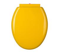 Brigtviee Colorato Sedile WC Copriwater Universale, Plastica Copri Water con Chiusura Ammortizzata Soft Close,Tavoletta WC Ideal Standard,Coperchio Bagno A Forma di O,36.5 * 46cm,Giallo