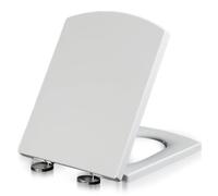 Brigtviee Copri Water WC Forma Quadrata Sedile Tavoletta WC Rettangolare con Chiusura Ammortizzata,Copriwater Quadrato Quadrato Toilet Seat in Materiale Pp,34.5 * 43cm