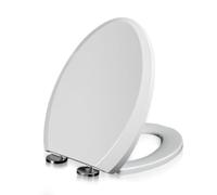 Brigtviee Copriwater A Chiusura Rallentata,Sedile WC Universale Forma A V,36 * 45 Cm,Tavoletta WC,Sgancio Rapido,Facile da Pulire,Copri Water in Plastica di Alta qualità,Coprivaso WC,Bianca