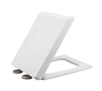 Brigtviee Copriwater Soft Close,Tavoletta WC Rettangolare,ASSE WC Sedile per WC in Plastica Dura Quadrato,Cerniera Regolabile A 360°,Coperchio Water Bagno,Bianco,Fissaggio Superiore,06c