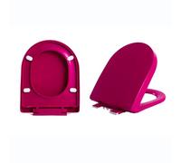 Brigtviee Copriwater Universali a Forma di U/D, Tavoletta WC con Chiusura Ammortizzata, Sedile WC con Rilascio Rapido, Facile da Montare, Facile da Pulire, Coperchio WC in PP,Viola,36x44.5cm