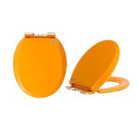 Brigtviee Copriwater Universali Forma Ovale,Tavoletta WC Colorata con Chiusura Ammortizzata,Sgancio Rapido,Sedile WC Materiale Pp,Colore Inalterabile,41 * 36cm Coprivaso WC,Arancia