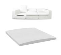 Brigtviee Cuscini in Schiuma per Divano, Supporto per Sedile Cedente, 1 Pezzi, 60x60x5cm, Supporto per Cuscini Divani, Spugna ad Alta Densità Curvi, per Riparazione e Riparazione del Divano,Bianco