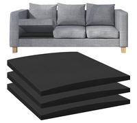 Brigtviee Cuscino di Supporto per Divano per Sedile Cedente, 60x60x5cm, Gommapiuma di Supporto per Cuscini Divani, Spugna ad Alta Densità, Riparazione per Mobili Sotto il Cuscino, 3 Pezzi, Nero