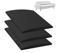 Brigtviee Cuscino di Supporto per Divano per Sedile Cedente, Schiuma ad Alta Densità, Forma Curva, Riparazione per Mobili Sotto il Cuscino, Sostituzione di cedimento, 60x60x5cm, 3 Pezzi, Nero