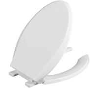 Brigtviee Sedile WC Copriwater Tavoletta WC Bianca per Bagno,Sedile Copri WC Aperto Universale per Comunità, ASSE WC Chiusura Ammortizzata,Disabili, Forma di V,Cerniera Regolabile