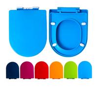 Brigtviee Tavoletta WC con Chiusura Ammortizzata, Sedile WC con Rilascio Rapido per Facile da Pulire, Montaggio Dall'alto, Copriwater Colorato Universali a Forma di U/D, PP,Blu,36x44.5cm