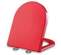 Brigtviee Tavoletta WC, Sedile WC, Chiusura Ammortizzata Universale, Materiale Pp Copriwater Coperchio Water Rapido Montaggio Forma U, Copri Water Fissaggio Superiore Facile da Pulire,Rosso