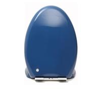 Brigtviee Tavoletta WC Universali V Forma,Colore Sedile WC con Chiusura in Morbido, Copriwater in Plastica,Cerniere Regolabili,Copri WC A Sgancio Rapido,Sedile per Water 360x 470mm,Navy Blue