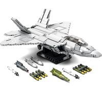 Brihappen F-22 Raptor - Set di mattoncini da costruzione per aereo militare, set di modelli, regalo per adulti e bambini, appassionati militari (1837 pezzi)
