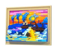 Brihappen Impression Sunrise Building Set con luce per adulti, modello di mattoncini da costruzione con dipinto di Van Gogh, set di mattoncini da costruzione 3D Classic Art (1514 pezzi)