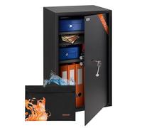 Brihard Business XXL cassaforte con chiave - Cassaforte ampia in ufficio 73x40x36 cm, 102L, con 2 ripiani regolabili - Scatola di sicurezza resistente