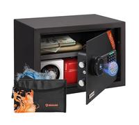 Brihard Family Cassaforte Biometrica 25 x 35 x 25 cm con Borsa Ignifuga, Cassaforte con Impronta Digitale 20 L, Mensola Rimovibile, Ideale per Argento, Documenti A4, Gioielli