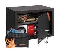 Brihard Family Cassaforte con Chiave e Borsa Ignifuga - Cassaforte da Armadio di Sicurezza da 20L (25x35x25 cm) con Ripiano Rimovibile - Ideale per Documenti A4, Gioielli, Contanti e Documenti