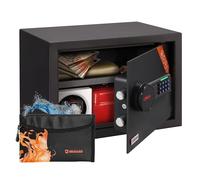 Brihard Family cassaforte elettronica - Cassaforte a codice per la casa, A4, 25x35x25cm - Cassetta di sicurezza, tastiera digitale, LED, ripiano removibile
