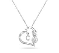BRIJEWLIC Collana in argento Sterling 925 a forma di cuore da donna con infinito in argento Sterling 925 regalo di compleanno di Natale da donna idea regalo di San Valentino, Argento sterling