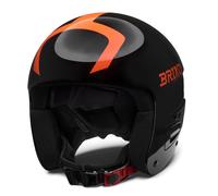 Briko Casco Vulcano Fis 6.8 Junior Shiny Black/Orange Fluo 48-52 cm Nero