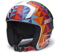Briko, HELMET Unisex adulto, SHINY POMEGRANATE ORANGE-FUN GREEN-PERSIAN BLUE, 58