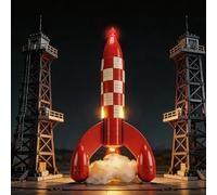 BRIKSMAX Kit di luci 2.0 compatibile con Lego Ideas Tintin Moon Rocket 21367 Set da costruzione - Kit di illuminazione a LED originale (solo accessori) per display, regali e collezionisti