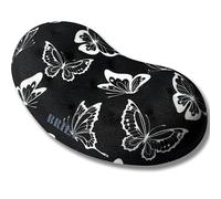 BRILA Cuscino ergonomico per poggiapolsi per mouse, in memory foam, per computer, laptop, lavoro in ufficio, giochi su PC, design con fori per massaggi, allevia il dolore al polso (farfalle)