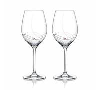 Brilant Vesna Bicchieri da vino rosso - Elegante set di bicchieri da vino con linee sottili e accenti di cristallo di alta qualità, regali di lusso per donne, matrimoni e celebrazioni, realizzati a