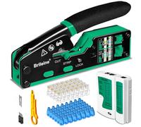 Brileine Kit crimpatrice RJ45 passa-through Ethernet, crimpatrice RJ11/RJ12 per connettori standard (BTR-006)