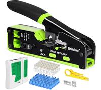 Brileine RJ45 Crimp Tool Pass Through Kit RJ45 Crimping Tool Kit Ethernet Crimper Set (Kit di pinze 28G)
