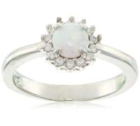 Brilio Silver Anello Beautiful Silver Ring with Opal And Zircons RI056W - Circuit: 50 mm sBS2342-50 Marca, Estándar, Metallo Non prezioso, Nessuna Pietra preziosa