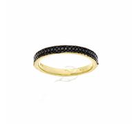 Brilio Silver Anello Sparkling Gold Plated Ring with Black Zircons RI058Y - Circuit: 54 mm sBS2351-54 Marca, Estándar, Metallo Non prezioso, Nessuna Pietra preziosa