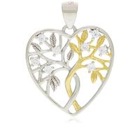 Brilio Silver Ornamento Beautiful Silver Bicolor Pendant with Zircons Heart PT81WY sBS2267 Marca, Estándar, Metallo Non prezioso, Nessuna Pietra preziosa