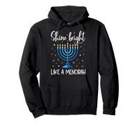 Brilla Come Una Menorah - Festive Blue Hanukkah Felpa con Cappuccio