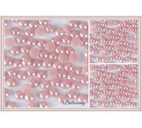 Brillabenny 50 Perle Mezzeperle Rosa SS30/6MM termoadesive hofix mezze perle ceramica lucida light rose, half pearl quality