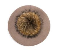 Brillabenny Basco Berretto Donna Lana Cashmere PON PON Pelliccia Vera Cappello Cuffia Donna Hat cap Luxury