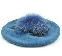 Brillabenny Basco Berretto Donna Lana Cashmere PON PON Pelliccia Vera Cappello Cuffia Donna Hat cap Luxury