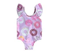 Brillabenny Costume Intero Bambina o Neonata per Mare o Piscina, Costume Neonata (Modello Ciambelle, Viola,9-12 Mesi)