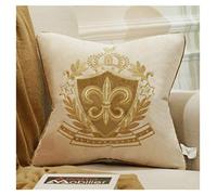 Brillabenny CUSCINO COVER LUXURY ROYAL STEMMA REALE CORONA Velluto Beige Oro Giglio Sofà Arredo Casa Divano Lusso Yatch Poltrona Salotto
