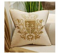Brillabenny CUSCINO COVER LUXURY ROYAL STEMMA REALE CORONA Velluto Beige Oro Sofà Arredo Casa Divano Lusso Poltrona Salotto Yatch