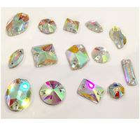 Brillabenny Pietre Strass da Cucire Mix, Cristalli Gemme Varie Forme e Dimensioni per Decorare Abiti Costumi Body Danza (Aurora Boreale, 70)