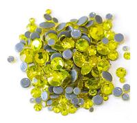 BrillaBenny - Strass Termoadesivi per Tessuti, Scarpe e Decorazioni Fai da Te, 1000 Cristalli Hotfix in Dimensioni da 2mm/3mm/4mm/5mm/6mm (Giallo Citrino)