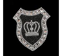 Brillabenny Toppa Patch Strass Stemma Scudetto Corona Reale Termoadesiva Hotfix, Applicazione Gommata ricamata adesiva per abbigliamento