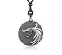 Brillando nel buio Witcher Collana Vesemir's Lupo Medaglione, Witcher catena Ciondolo, Vampiro Lupo Collana Ottimo regalo da uomo witcher necklace Medaglione Gioielli cosplay