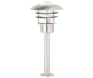 Brillante Lampada da piedistallo per Esterni con Altezza 50 cm e Ø 22 cm - Luce da Sentiero per Esterni a Prova di Spruzzi - con Attacco E27 (Adatto ai LED) per Max. 40 W - in Acciaio Inox e Vetro