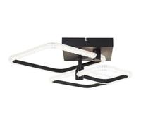 Brillante lampada da soffitto a LED dal design moderno nero opaco/trasparente angolare - dimmerabile con telecomando e con CCT incluso (30007000 Kelvin) e 4700 lumen - lampada da soggiorno moderna