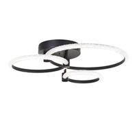 Brillante lampada da soffitto a LED dal design moderno nero opaco/trasparente - dimmerabile con telecomando e con CCT (30007000 Kelvin) e 4700 lumen - lampada moderna da salotto