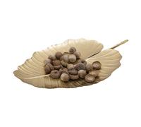 Brillante svuotatasche in metallo dorato dal design ispirato alla natura Dimensioni 35x23x h2 cm -0,36 kg, foglia colore oro oro