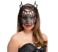 Brillantini Ragno Maschera Ragno Nero Finestrino Donna Ragnatela Adulti Costume