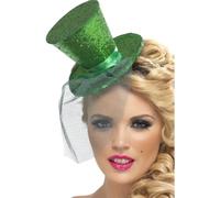 Brillantini Show Ragazza Top Cappello Mini Fascinator Burlesque Adulti Costume