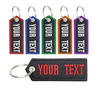 Brillian Portachiavi personalizzato, ricamo personalizzato con qualsiasi testo Ottimo portachiavi regalo, per moto da uomo ATV auto e scooter